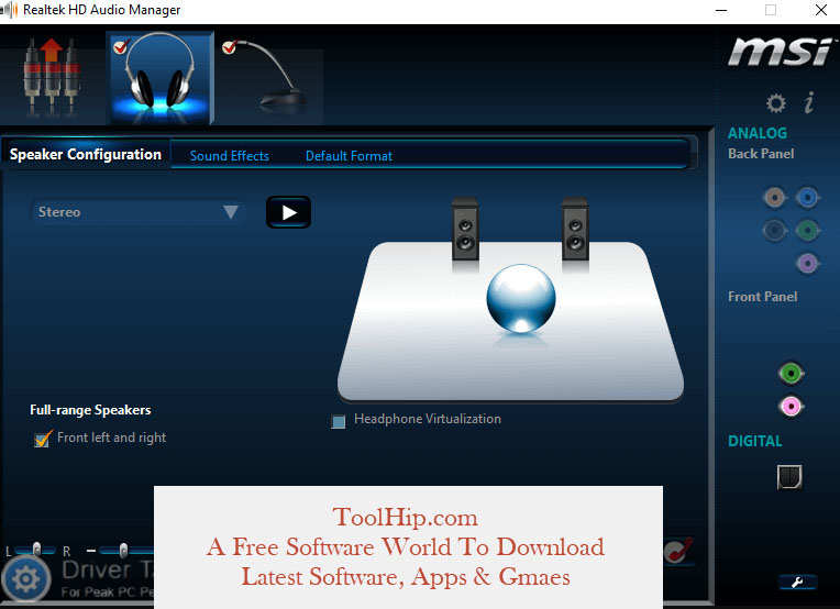 Realtek HD Audio Manager Free Download